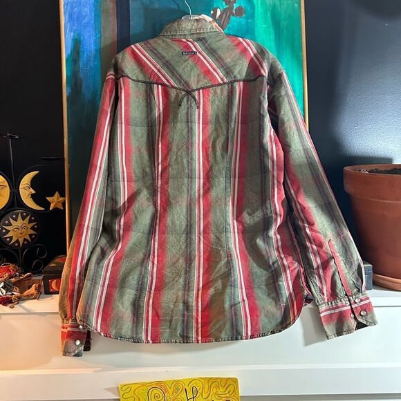 Point Zero Men's Red and Tan Striped Casual Shirt XL - Picture 8 of 16